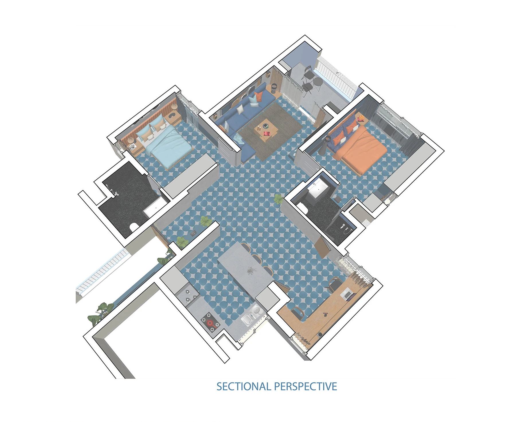 Chennai Interiors isometric view